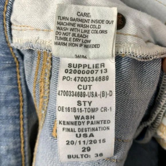 Polo Ralph Lauren Jeans Size 29 Tompkins Skinny Crop Blue Wash Kennedy Painted - Picture 9 of 16